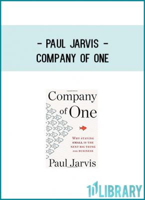 In Company of One, Jarvis explains how you can find the right pathway to do the same, including planning how to set up your shop, determining your desired revenues, dealing with unexpected crises, keeping your key clients happy, and of course, doing all of this on your own